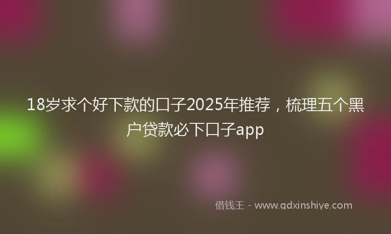 18岁求个好下款的口子2025年推荐，梳理五个黑户贷款必下口子app
