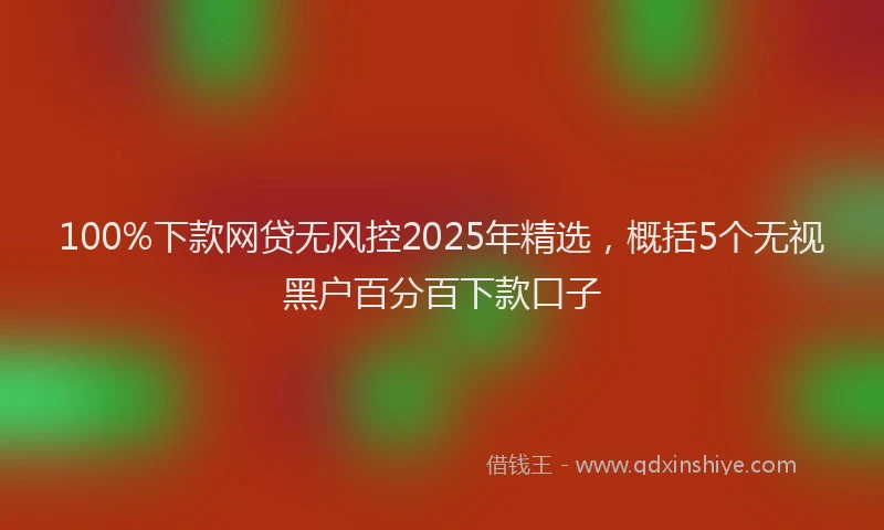 100%下款网贷无风控2025年精选，概括5个无视黑户百分百下款口子
