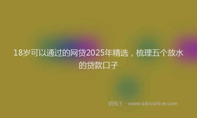 18岁可以通过的网贷2025年精选，梳理五个放水的贷款口子