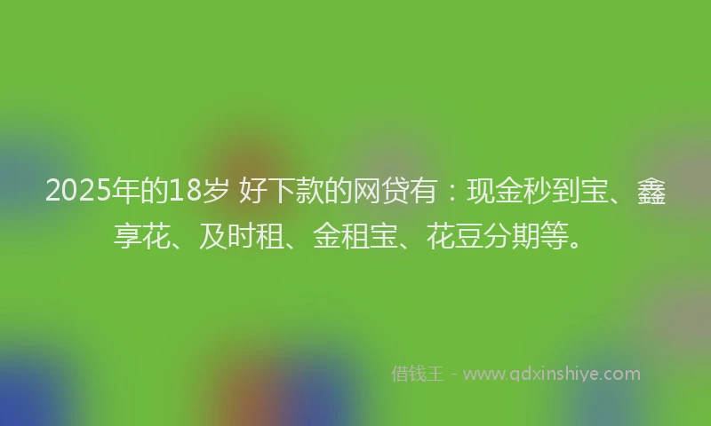 2025年的18岁 好下款的网贷有：现金秒到宝、鑫享花、及时租、金租宝、花豆分期等。