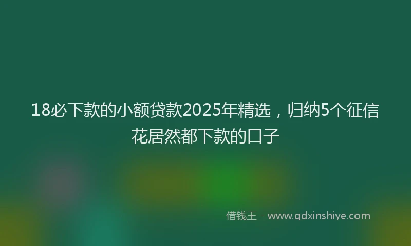 18必下款的小额贷款2025年精选，归纳5个征信花居然都下款的口子
