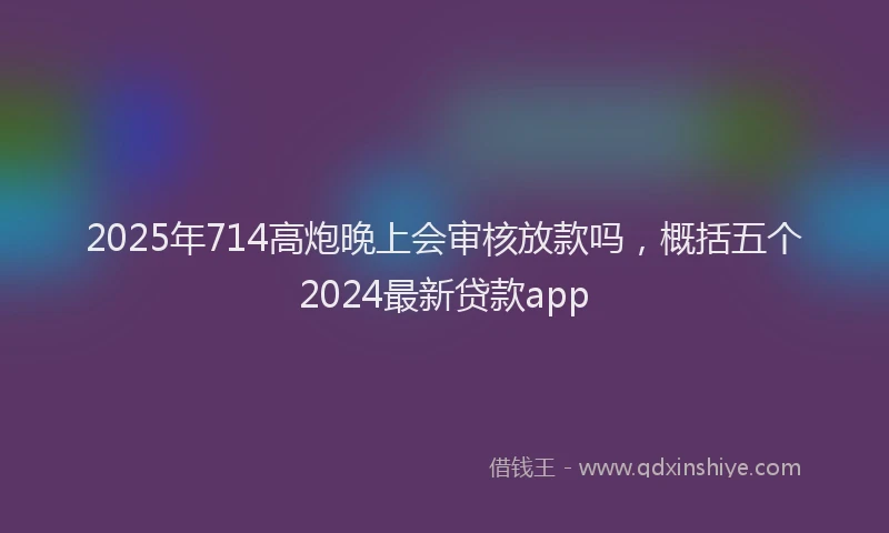 2025年714高炮晚上会审核放款吗，概括五个2024最新贷款app