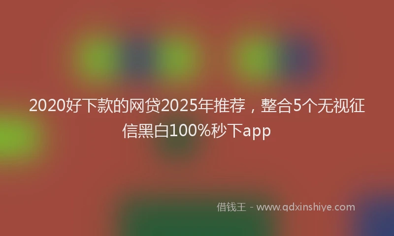 2020好下款的网贷2025年推荐，整合5个无视征信黑白100%秒下app