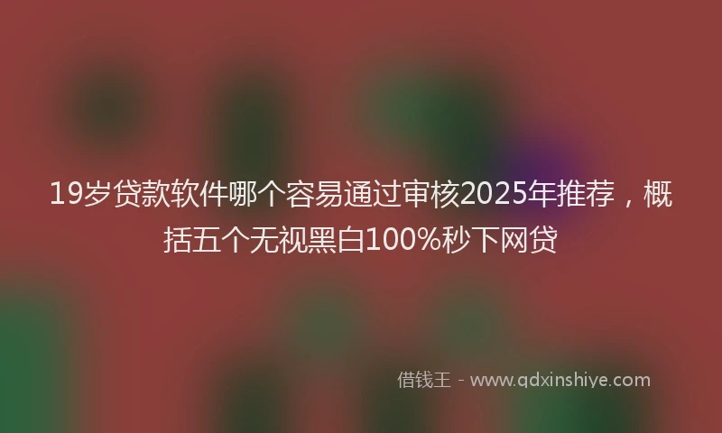 19岁贷款软件哪个容易通过审核2025年推荐，概括五个无视黑白100%秒下网贷