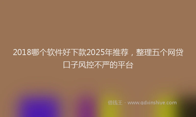 2018哪个软件好下款2025年推荐，整理五个网贷口子风控不严的平台