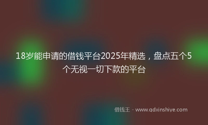 18岁能申请的借钱平台2025年精选，盘点五个5个无视一切下款的平台