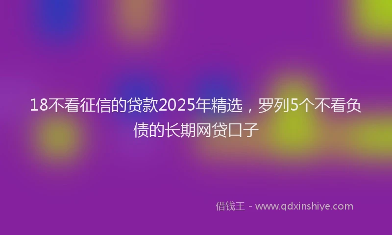 18不看征信的贷款2025年精选，罗列5个不看负债的长期网贷口子