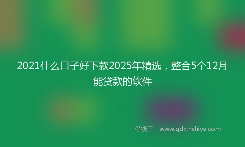 2021什么口子好下款2025年精选，整合5个12月能贷款的软件