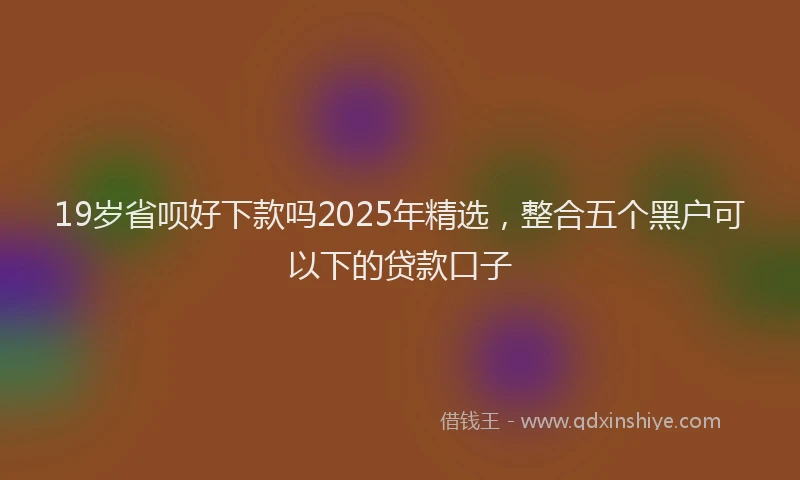 19岁省呗好下款吗2025年精选，整合五个黑户可以下的贷款口子