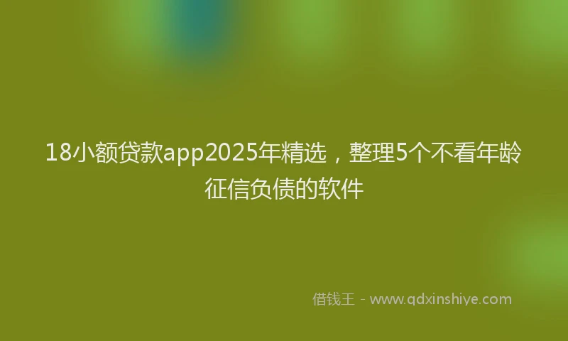 18小额贷款app2025年精选，整理5个不看年龄征信负债的软件