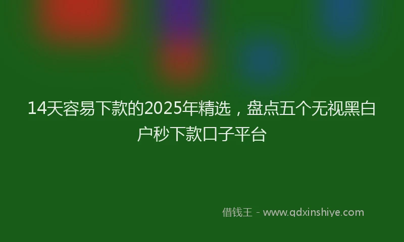 14天容易下款的2025年精选，盘点五个无视黑白户秒下款口子平台