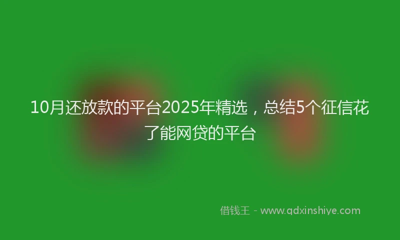 10月还放款的平台2025年精选，总结5个征信花了能网贷的平台