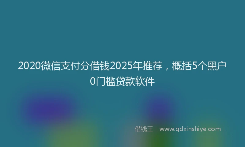 2020微信支付分借钱2025年推荐，概括5个黑户0门槛贷款软件