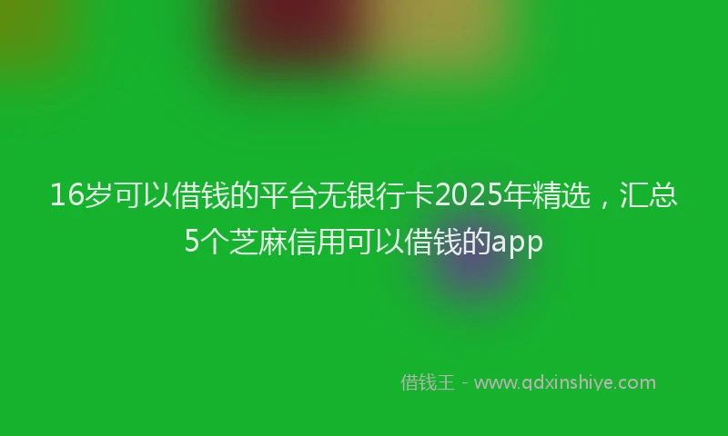 16岁可以借钱的平台无银行卡2025年精选，汇总5个芝麻信用可以借钱的app