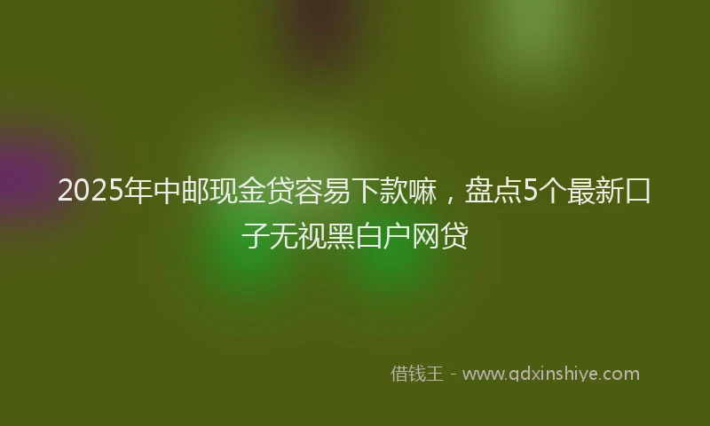 2025年中邮现金贷容易下款嘛，盘点5个最新口子无视黑白户网贷
