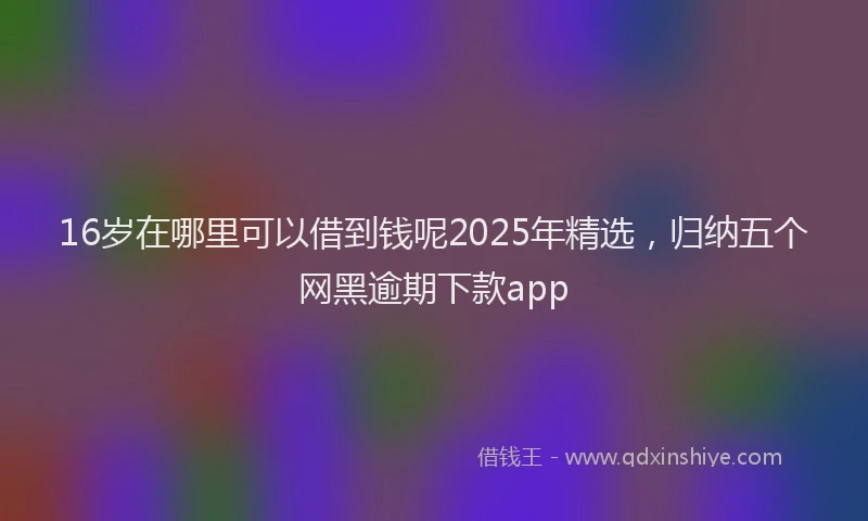 16岁在哪里可以借到钱呢2025年精选，归纳五个网黑逾期下款app