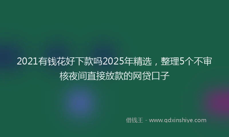 2021有钱花好下款吗2025年精选，整理5个不审核夜间直接放款的网贷口子