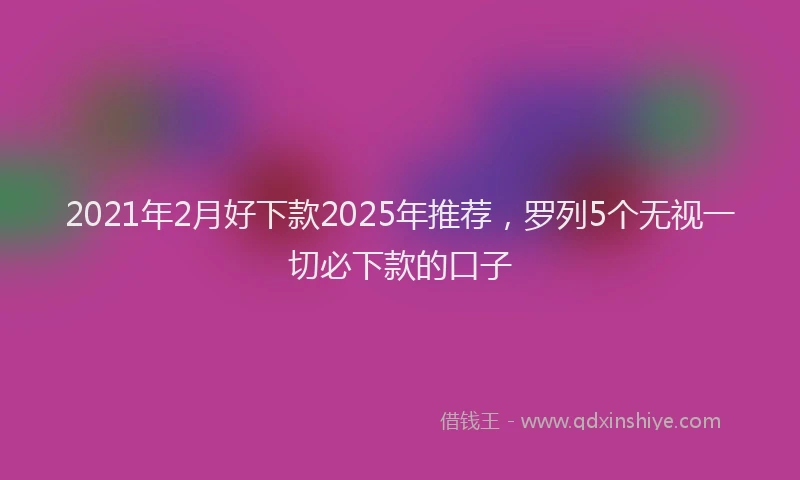 2021年2月好下款2025年推荐，罗列5个无视一切必下款的口子