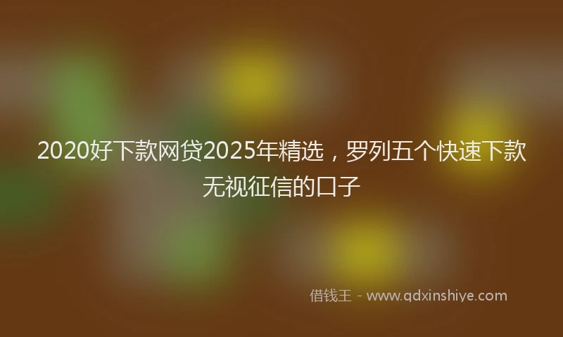 2020好下款网贷2025年精选，罗列五个快速下款无视征信的口子