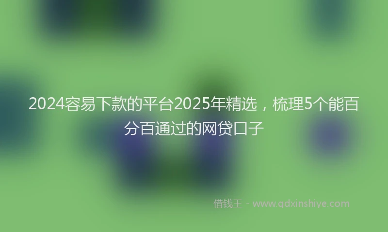 2024容易下款的平台2025年精选，梳理5个能百分百通过的网贷口子