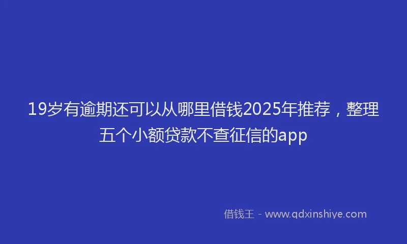 19岁有逾期还可以从哪里借钱2025年推荐，整理五个小额贷款不查征信的app