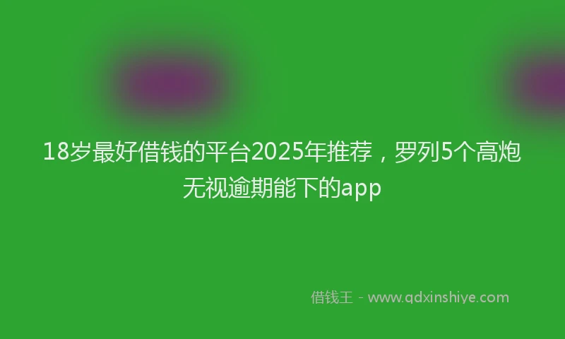 18岁最好借钱的平台2025年推荐，罗列5个高炮无视逾期能下的app