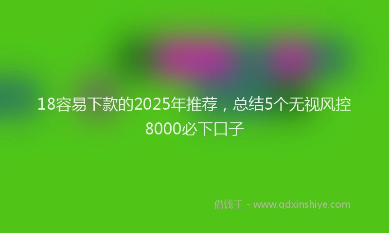 18容易下款的2025年推荐，总结5个无视风控8000必下口子