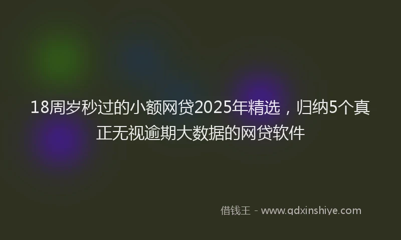 18周岁秒过的小额网贷2025年精选，归纳5个真正无视逾期大数据的网贷软件