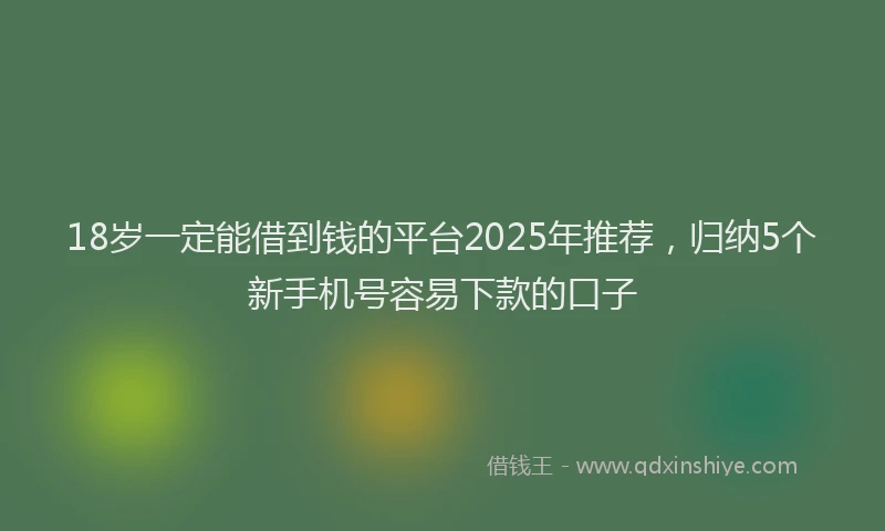 18岁一定能借到钱的平台2025年推荐，归纳5个新手机号容易下款的口子