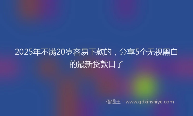 2025年不满20岁容易下款的，分享5个无视黑白的最新贷款口子