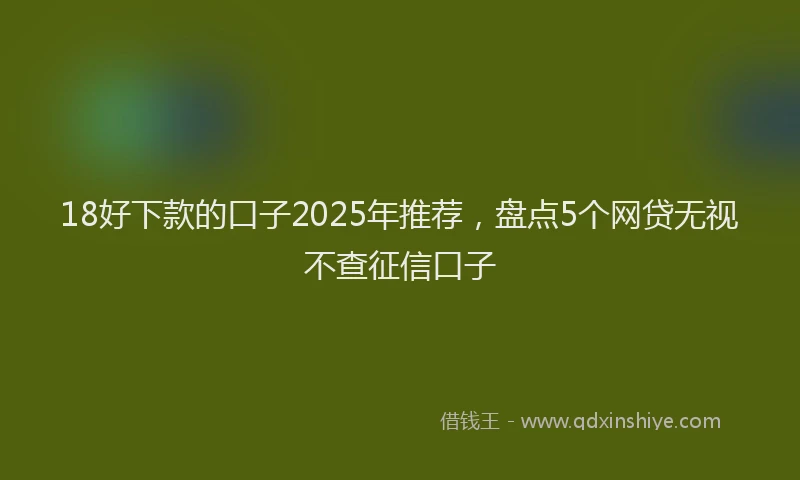 18好下款的口子2025年推荐，盘点5个网贷无视不查征信口子