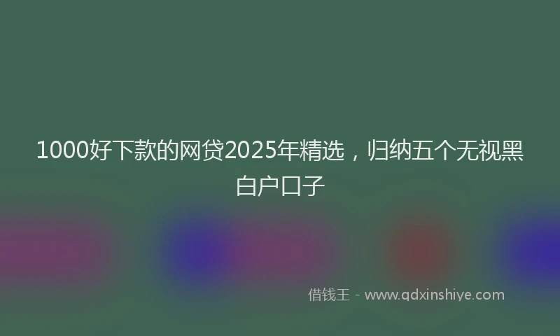 1000好下款的网贷2025年精选，归纳五个无视黑白户口子