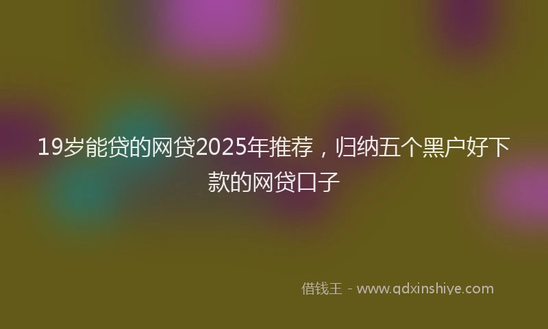 19岁能贷的网贷2025年推荐，归纳五个黑户好下款的网贷口子