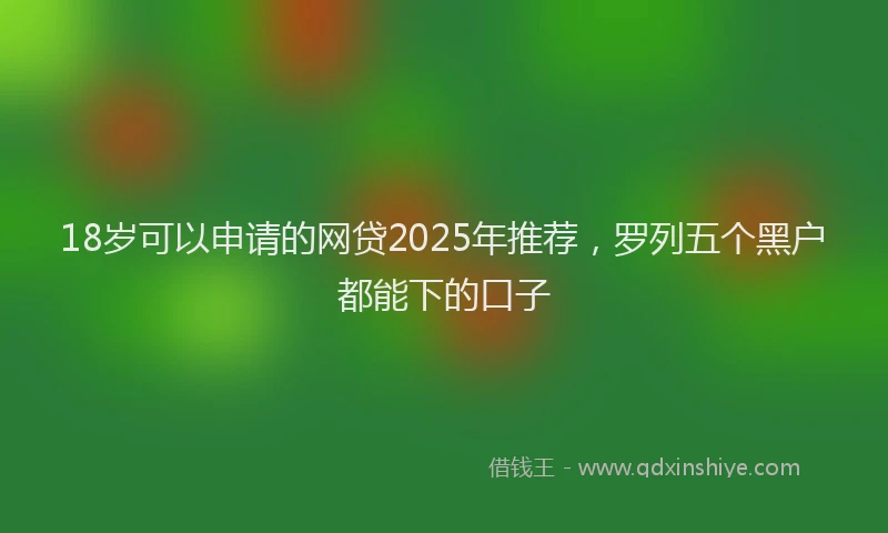 18岁可以申请的网贷2025年推荐，罗列五个黑户都能下的口子