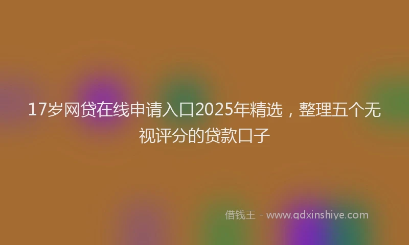 17岁网贷在线申请入口2025年精选，整理五个无视评分的贷款口子