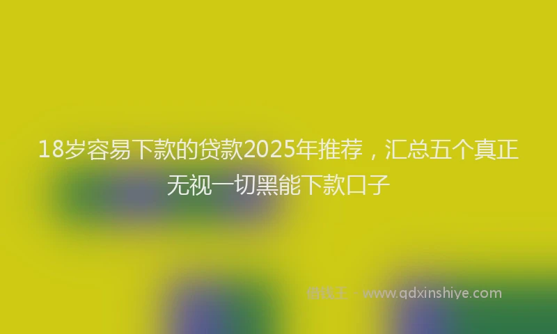 18岁容易下款的贷款2025年推荐，汇总五个真正无视一切黑能下款口子
