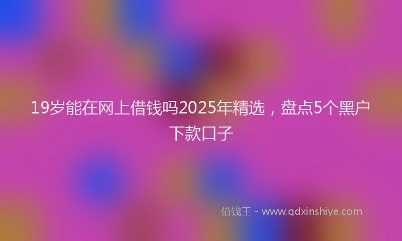 19岁能在网上借钱吗2025年精选，盘点5个黑户下款口子