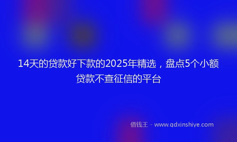 14天的贷款好下款的2025年精选，盘点5个小额贷款不查征信的平台
