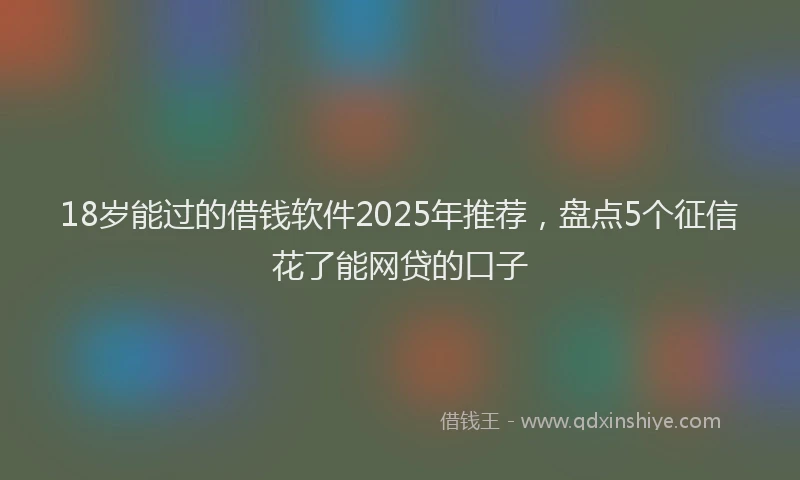 18岁能过的借钱软件2025年推荐，盘点5个征信花了能网贷的口子