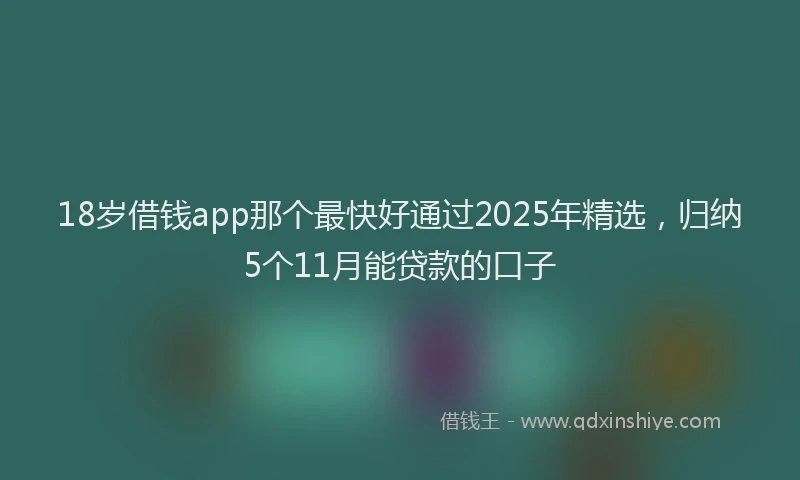 18岁借钱app那个最快好通过2025年精选，归纳5个11月能贷款的口子