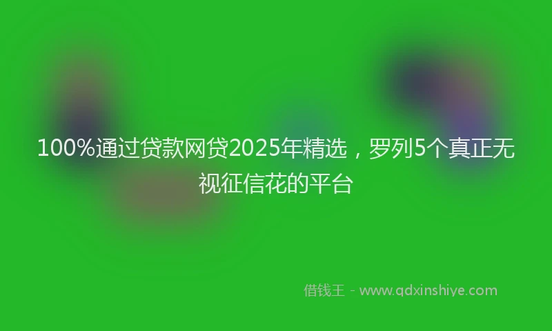 100%通过贷款网贷2025年精选，罗列5个真正无视征信花的平台