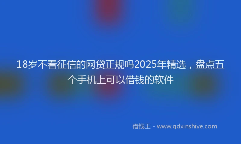 18岁不看征信的网贷正规吗2025年精选，盘点五个手机上可以借钱的软件