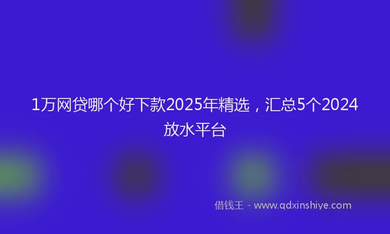 1万网贷哪个好下款2025年精选，汇总5个2024放水平台