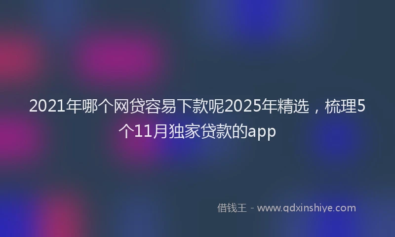 2021年哪个网贷容易下款呢2025年精选，梳理5个11月独家贷款的app