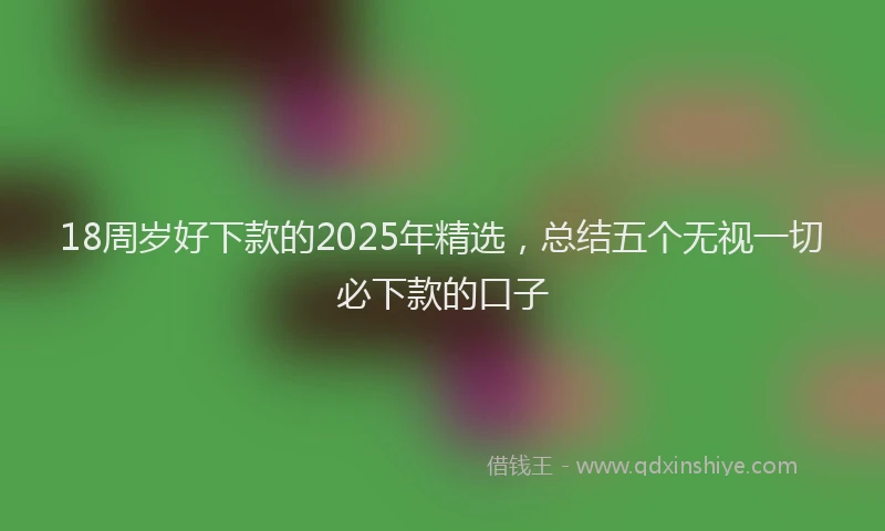 18周岁好下款的2025年精选，总结五个无视一切必下款的口子