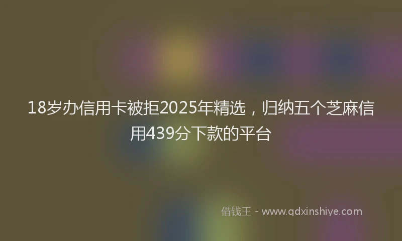 18岁办信用卡被拒2025年精选，归纳五个芝麻信用439分下款的平台