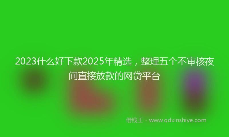2023什么好下款2025年精选，整理五个不审核夜间直接放款的网贷平台