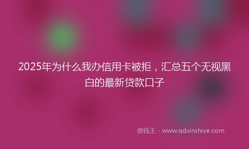 2025年为什么我办信用卡被拒，汇总五个无视黑白的最新贷款口子