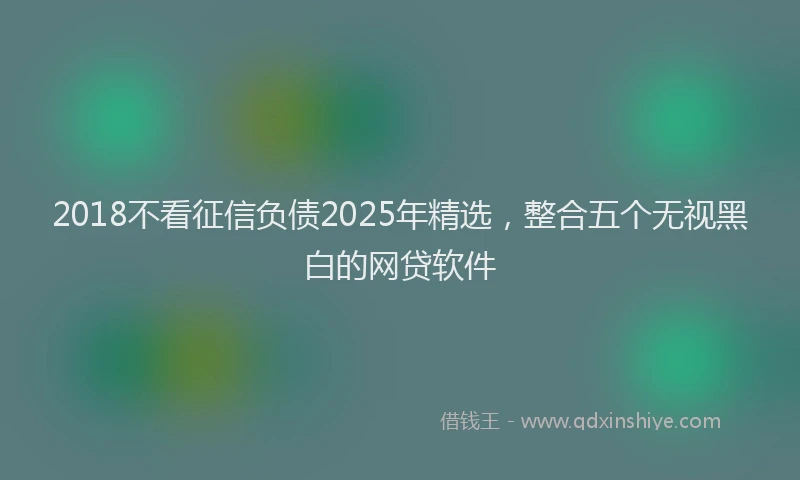 2018不看征信负债2025年精选，整合五个无视黑白的网贷软件