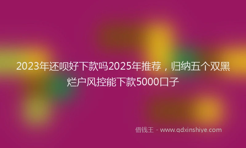 2023年还呗好下款吗2025年推荐，归纳五个双黑烂户风控能下款5000口子